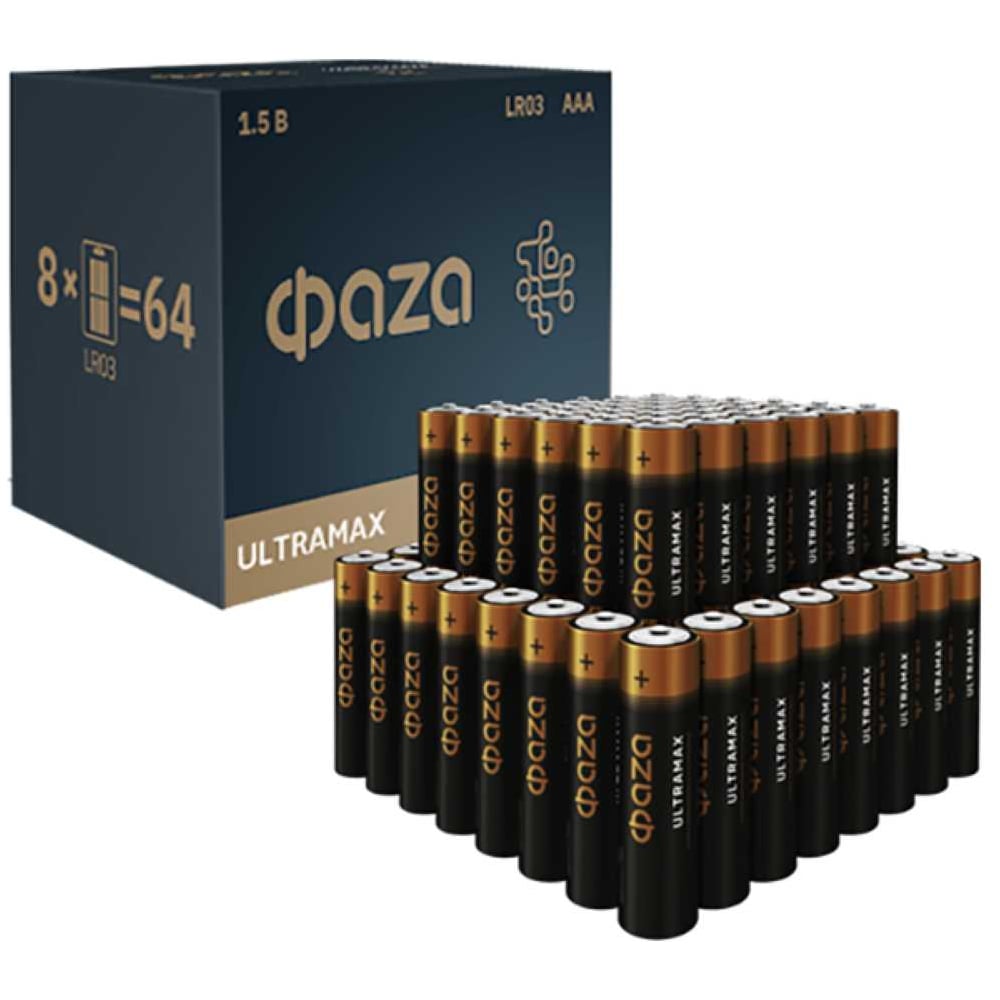 Изображение товара Батарейки ФАZА Ultra Max BL-8 AAA 64 шт щелочные алкалиновые в упаковке