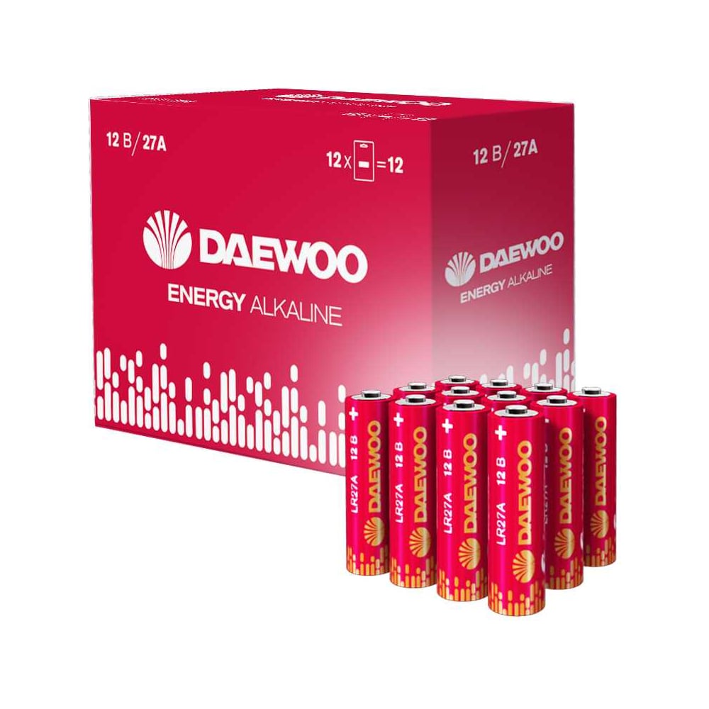 Изображение товара Батарейка DAEWOO A27/8LR732 12В 12 шт щелочные элемента питания