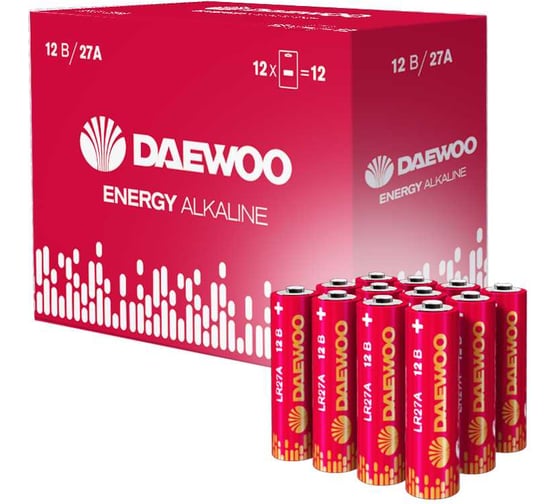 Изображение товара Батарейка DAEWOO Высоковольтный элемент питания алкалиновый A27/8LR732 12В Energy Alkaline BL-1 (упаковка 12шт) 5063556