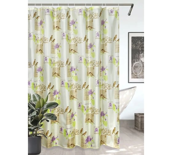 Изображение товара Штора для ванной комнаты Bath Plus 180х180 Paradise birds ch15021