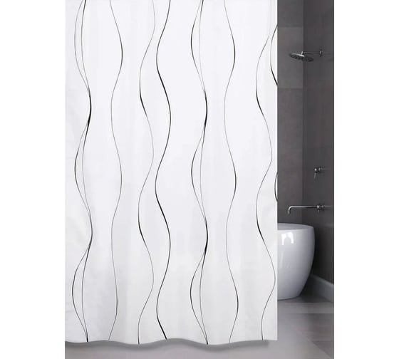 Изображение товара Штора для ванной комнаты Bath Plus 180х180 Waves on white ch17059