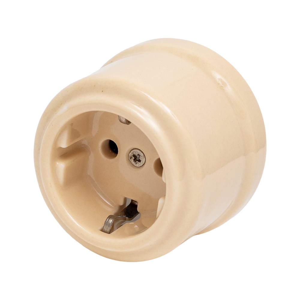 Изображение товара Фарфоровая розетка TDM ELECTRIC 16А IP20 слоновая кость SQ1820-0312