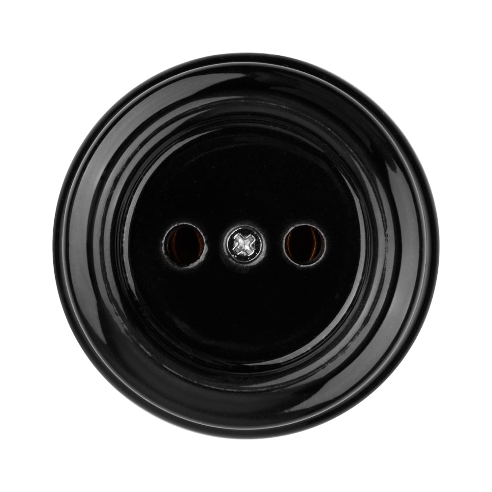 Изображение товара Розетка силовая фарфоровая TDM ELECTRIC Больнь, 10А 250В, черная, накладная