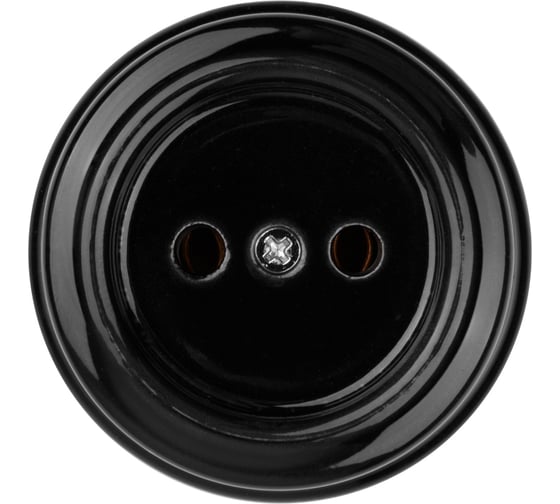 Изображение товара Розетка TDM ELECTRIC фарфоровая 2П 10А 250В черная, серия "Болонь" SQ1820-0005