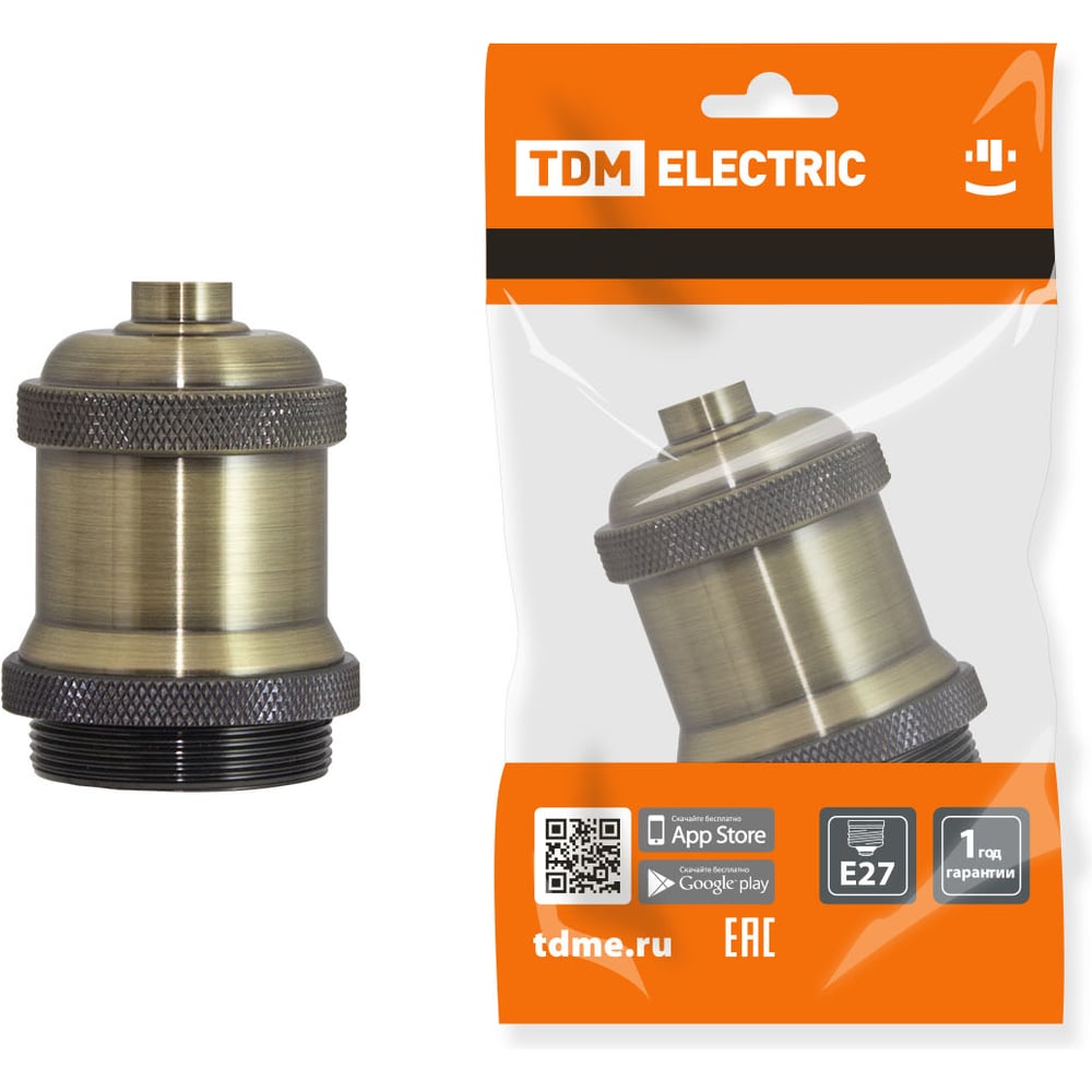 Изображение товара Подвесной патрон TDM ELECTRIC Е27, металлический "Лофт", бронза SQ0335-0048