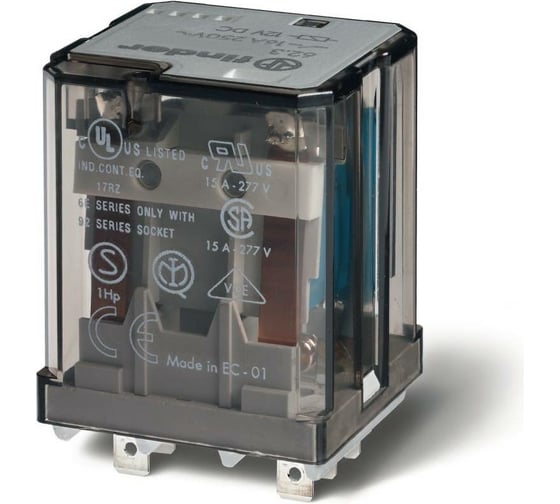 Изображение товара Силовое реле Finder 3 перекидных контакта 16А 24В AC 623380240040