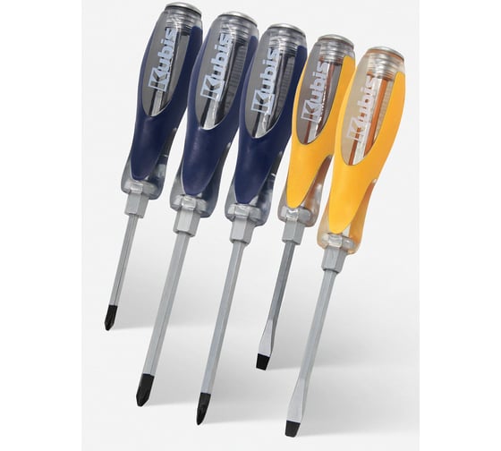 Изображение товара Набор отверток KUBIS PH1*75, PH2*100, PZ2*100, SL5*75, SL6*100, CrV KBS_set03