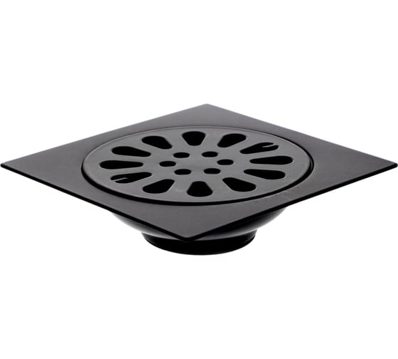 Изображение товара Трап СоюзКран 100х100 мм, вертикальный, с защитой от запахов, внеш/внутр d=40/37 мм, нержавеющая сталь, черный 565-131