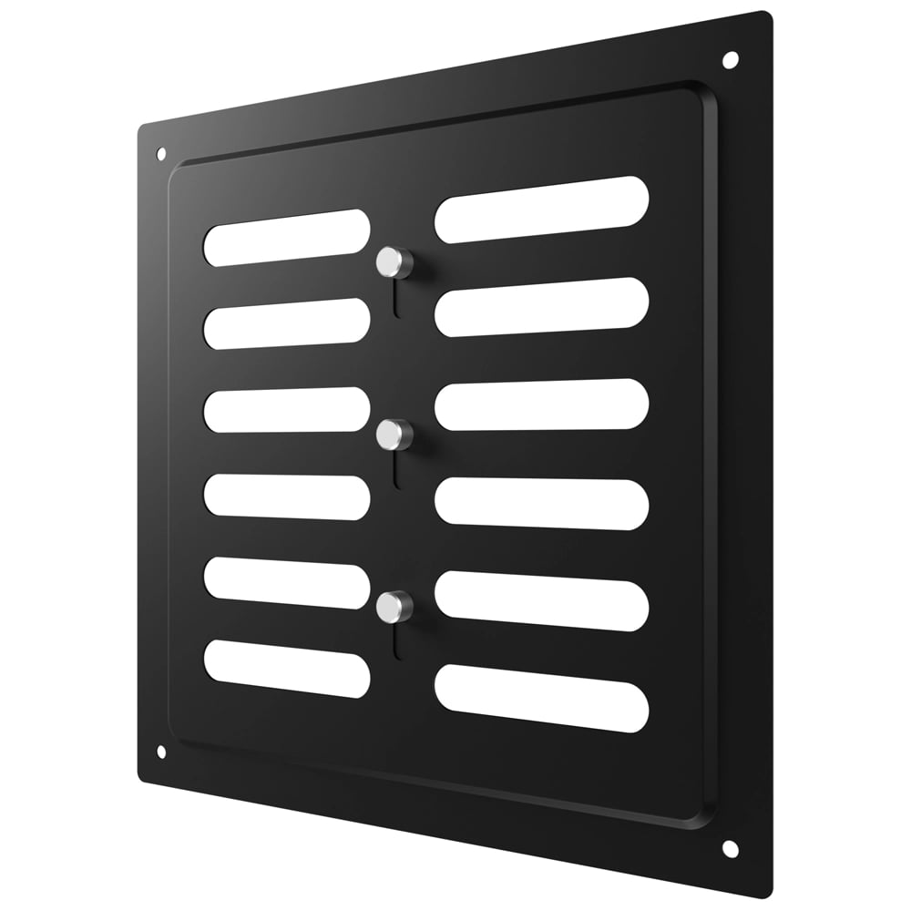 Изображение товара Решетка вентиляционная регулируемая ERA MER 200x200 окрашенная сталь Black 2020MER Black