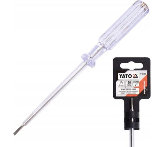 Изображение товара Отвёртка индикаторная YATO 250Вт 3х190мм YT-28300 361328300 092 1
