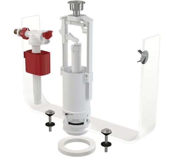 Изображение товара Арматура к смывному бачку стоп-кнопка хромированная кнопка боковая подводка универсальная колонка Alcadrain SA2000K 3/8 латунь 517728