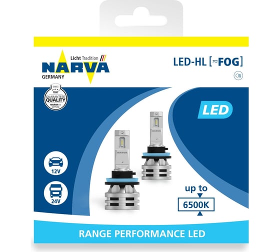 Изображение товара Автолампа NARVA FOG PGJ19-1/2/3 LED RANGE PERFOMANCE 24Wх2 6500K 2шт. 180363000