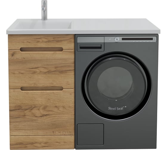 Изображение товара Тумба с раковиной RUVANN DUET 50 + Даллас 110 левый в ванную напольная, голд крафт Т.DUET.GK-50Н-KIT-DAL110L