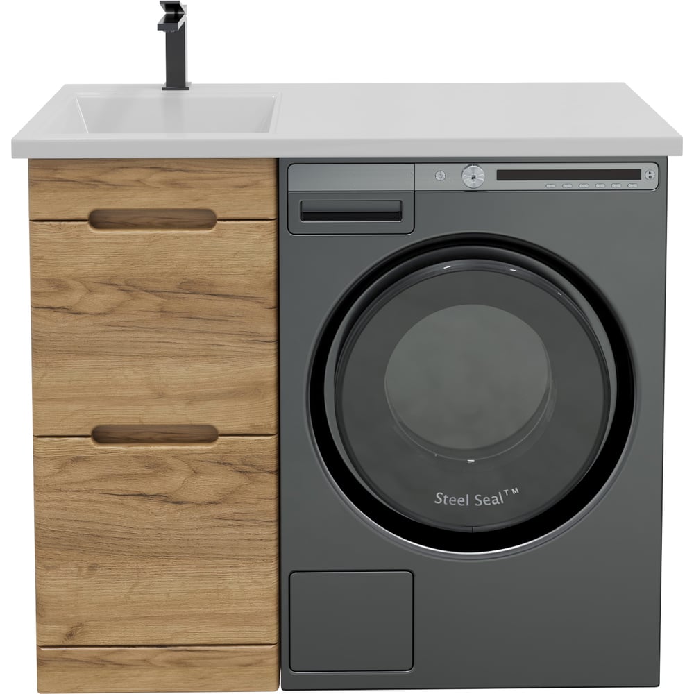 Изображение товара Тумба с раковиной RUVANN DUET 40 + Даллас 100 левый напольная с ящиками стиль современный