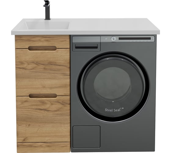 Изображение товара Тумба с раковиной RUVANN DUET 40 + Даллас 100 левый в ванную напольная, голд крафт Т.DUET.GK-40Н-KIT-DAL100L