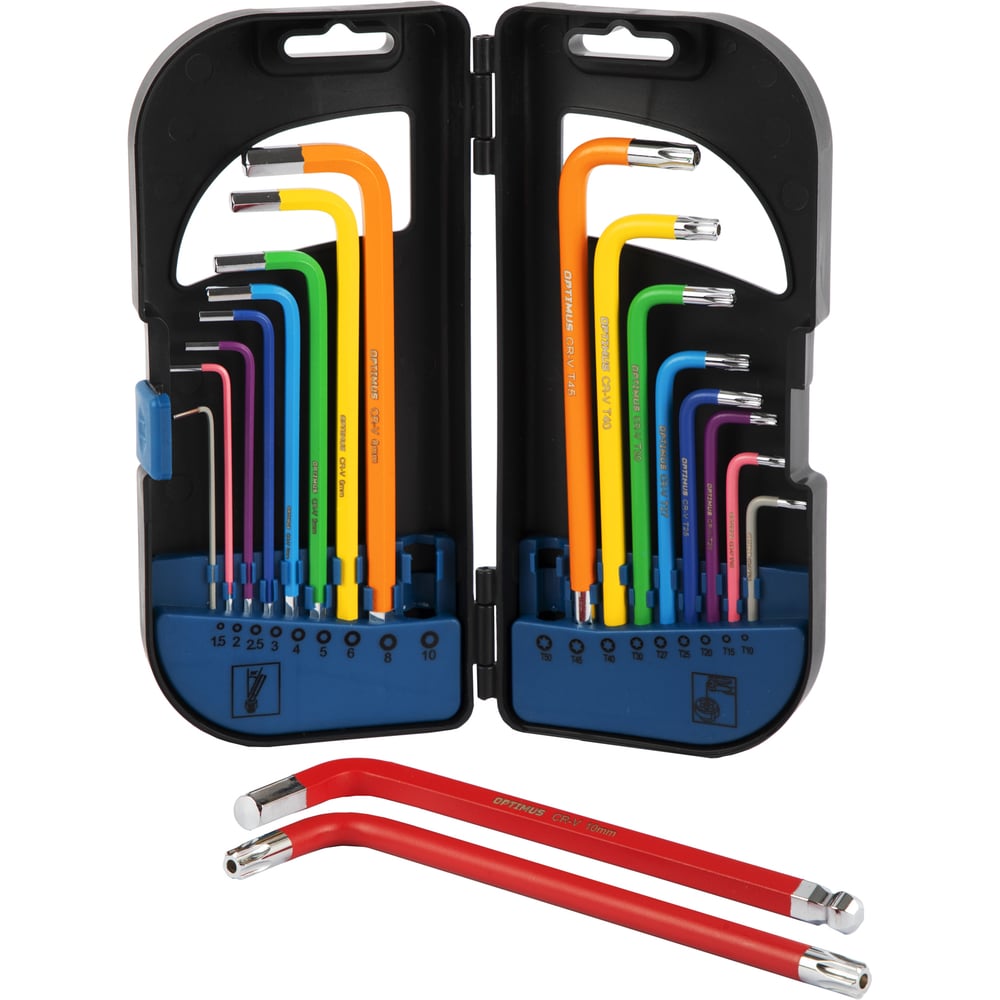 Изображение товара Набор шестигранников Optimize 1.5-10 мм TORX T10-T50 в кейсе