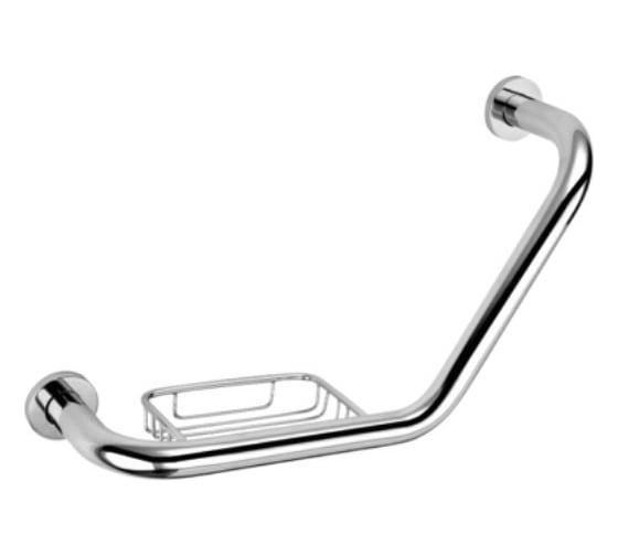 Изображение товара Изогнутый поручень для ванны с мыльницей OUTE цвет хром TF11