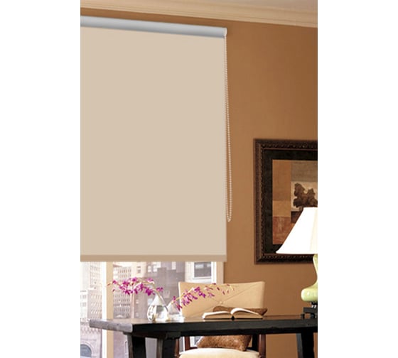 Изображение товара Рулонная штора Эскар blackout отражающий бежевый, 62х170 см 39009062170