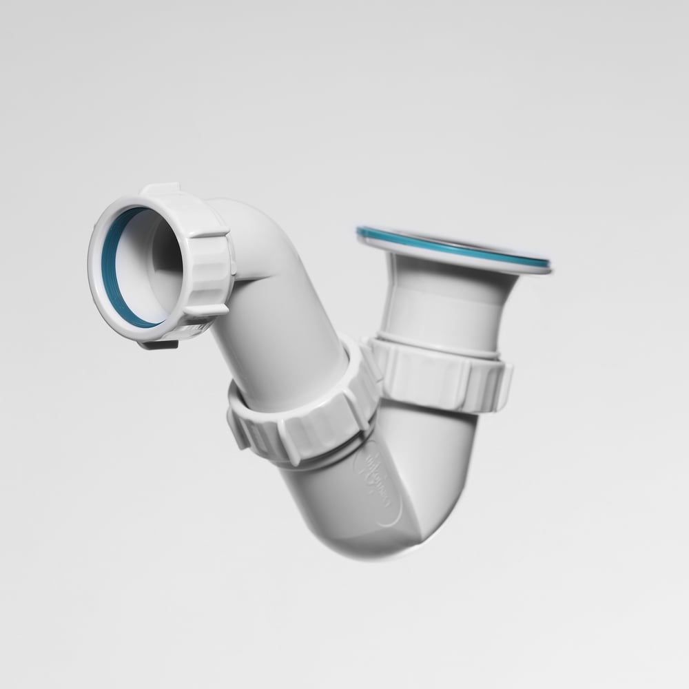 Изображение товара Сифон для поддона S-образный Инкопласт И 1 1/2-40 BT8000 белый хром