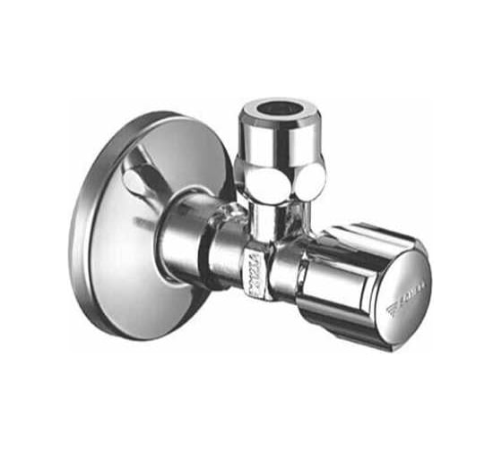 Изображение товара Кран угловой Tiemme вентильный с розеткой, 1/2х3/8, хром 2950013