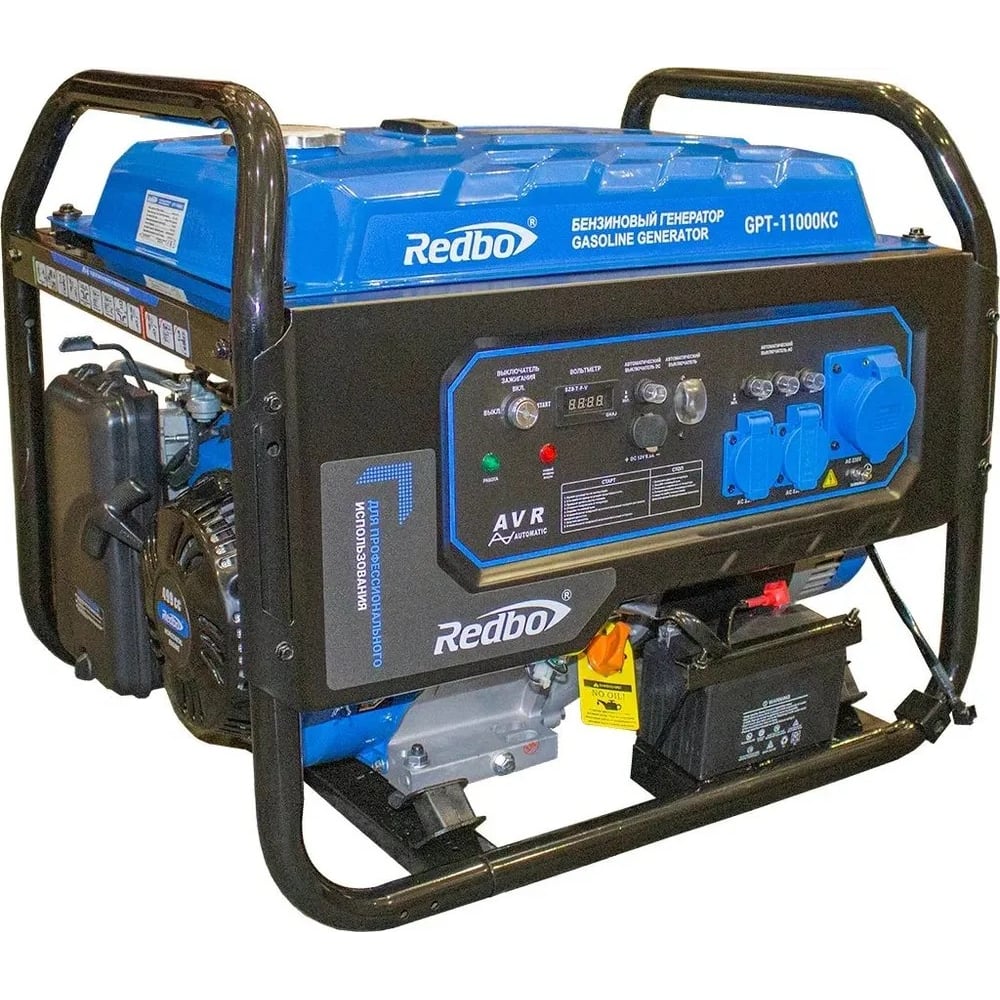 Изображение товара Бензиновый генератор Redbo GPT-11000KC 8.5 кВт ручной старт, инвертор, колесами