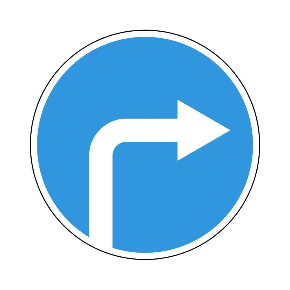 Изображение товара Дорожный знак КОНВЕРА-D 4.1.2 движение направо, сталь, 700мм круглый