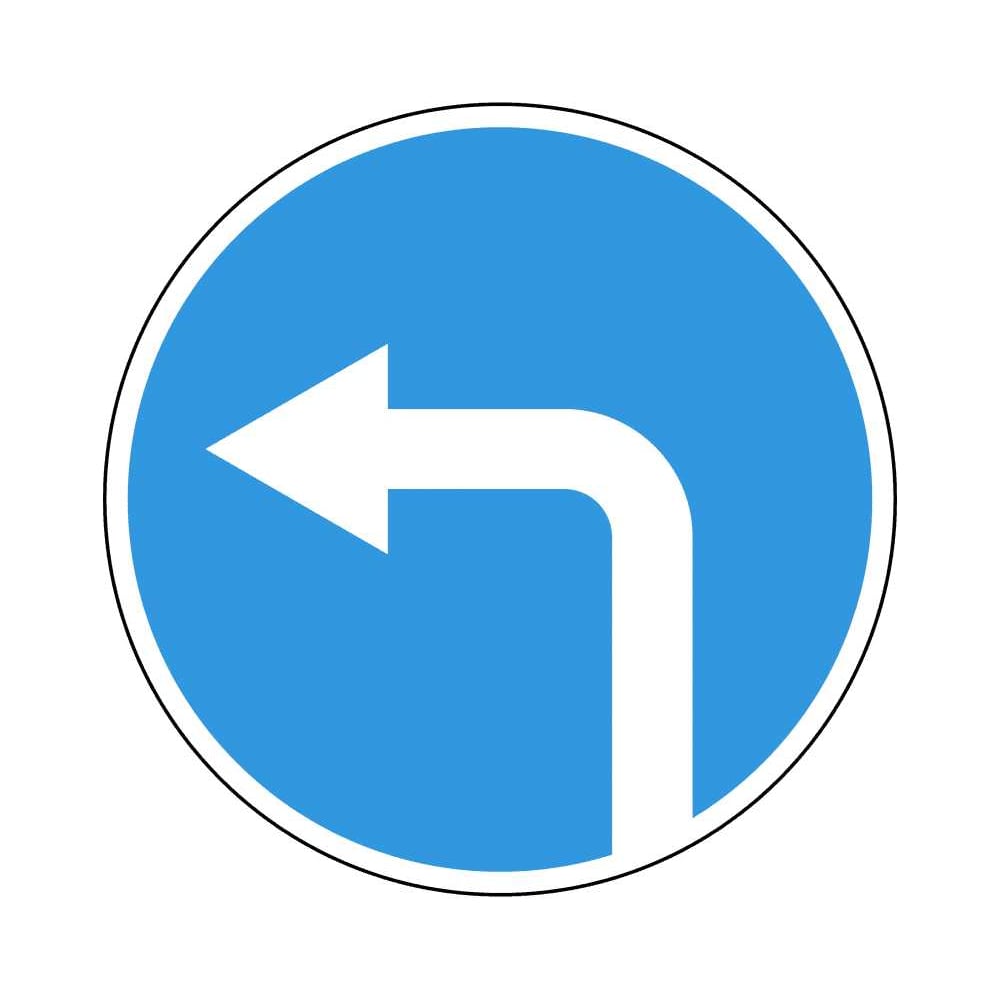 Изображение товара Дорожный знак КОНВЕРА-D 4.1.3 движение налево из стали с пленкой класса IIб и III т/р