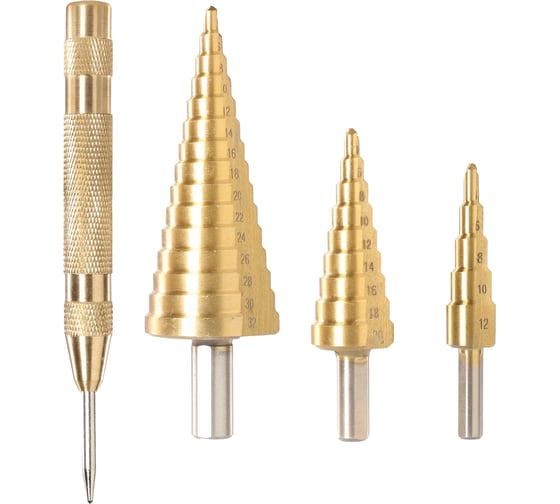 Изображение товара Набор ступенчатых сверл INGCO 4 шт INDUSTRIAL AKSDS2041