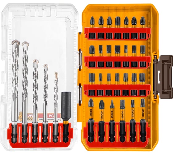 Изображение товара Набор ударных бит и сверл IMPACT INGCO 33шт S2 SUPER INDUSTRIAL AKDL11303