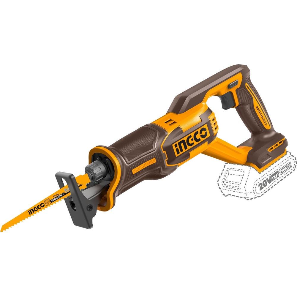Изображение товара Аккумуляторная сабельная пила INGCO CRSLI2108 20 В полупрофессиональная
