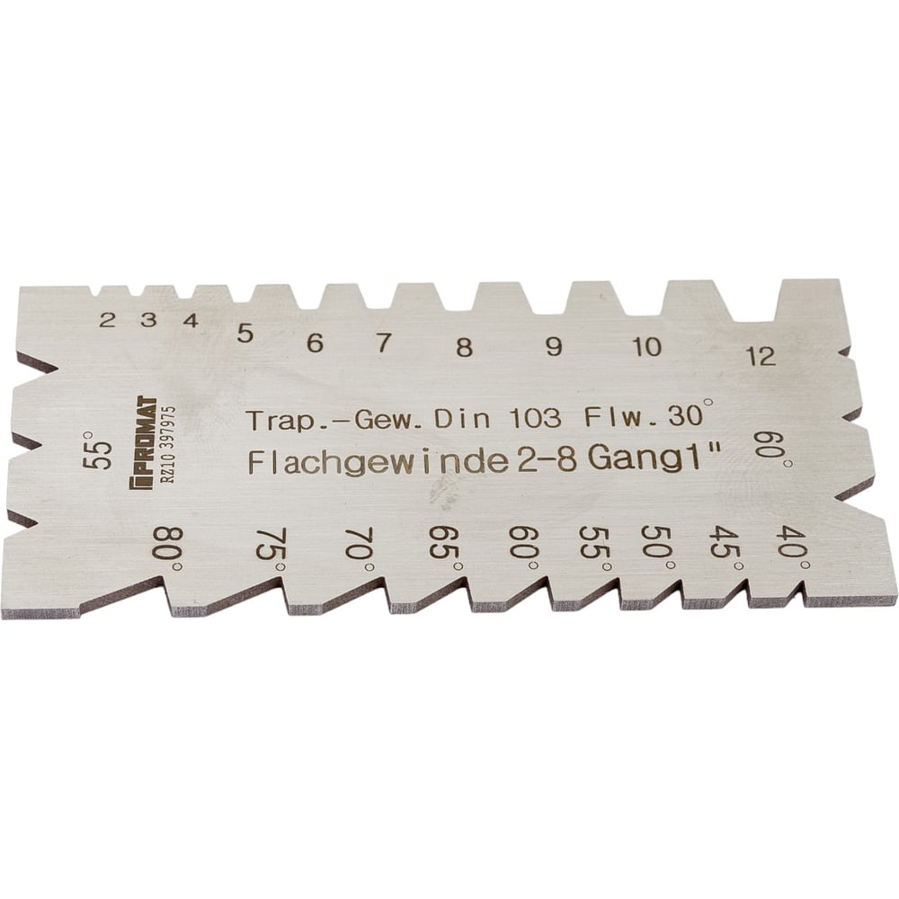 Изображение товара Шаблон для заточки токарных резцов Promat 25 шт углы от 40 до 80 градусов