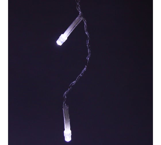 Изображение товара Гирлянда для дома Серпантин БАХРОМА Мерцание ш1,5м* в30/50 см 48 ламп LED, прозрачный провод, авторежим, IP-20, Белый 183-366