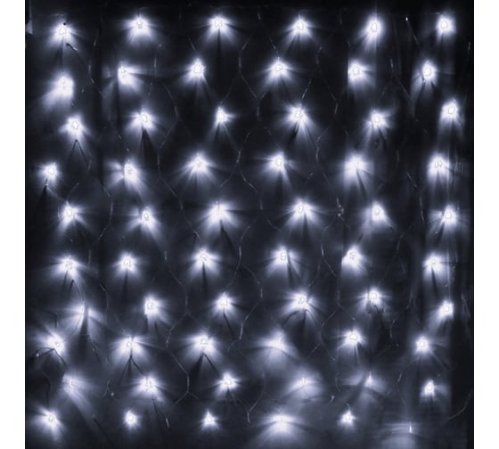 Изображение товара Серпантин Гирлянда для улицы СЕТКА ш2,0* в1,5 м 192 ламп LED, прозрачный провод, 8 режимов,IP-54, Белый (возможность соединения) 183-069