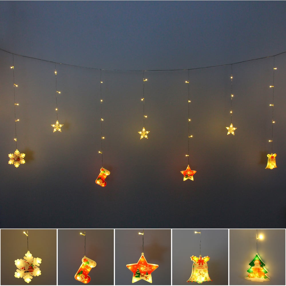 Изображение товара Гирлянда для дома Серпантин БАХРОМА 2,5м 95 LED теплый белый 8 режимов IP-20