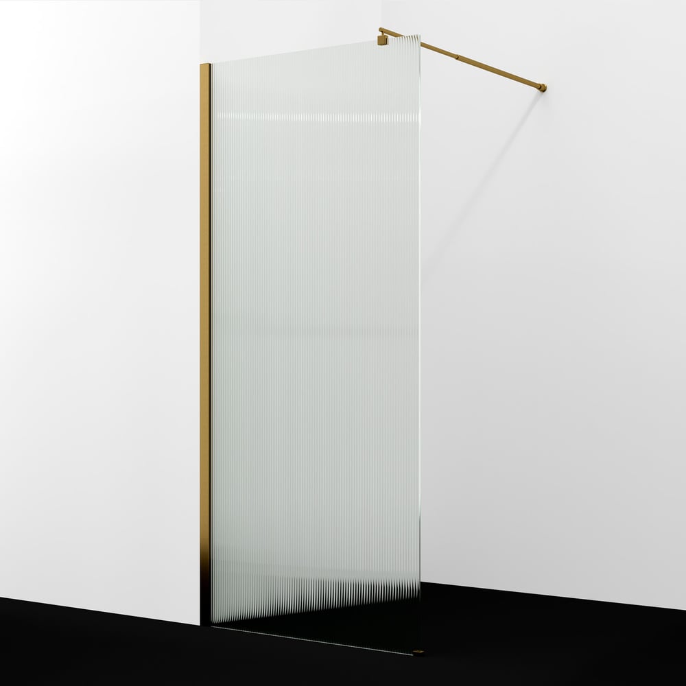 Изображение товара Душевая перегородка WasserKraft Rur 30W46BG-FL 2000 мм, прозрачное стекло, золото матовое