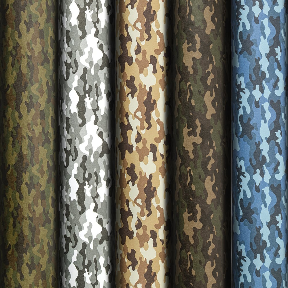 Изображение товара Упаковочная крафт-бумага Золотая сказка Military 70х100см 5 дизайнов