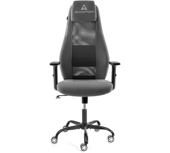 Изображение товара Кресло TetChair AVIATOR PLT metalBL флок/ткань, серый, 29/W-12 24682