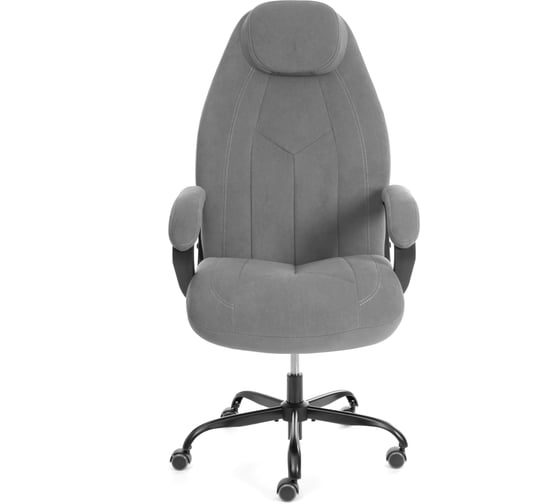 Изображение товара Кресло TetChair Boss metalBL велюр, серый, 29 25263