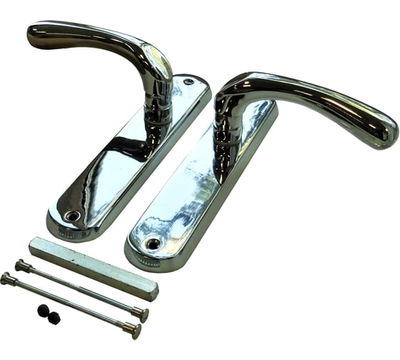 Изображение товара Дверные ручки на планке Левша 1160М FioreBronzo, латунь, хром (2 комплекта) У4-8746.Х