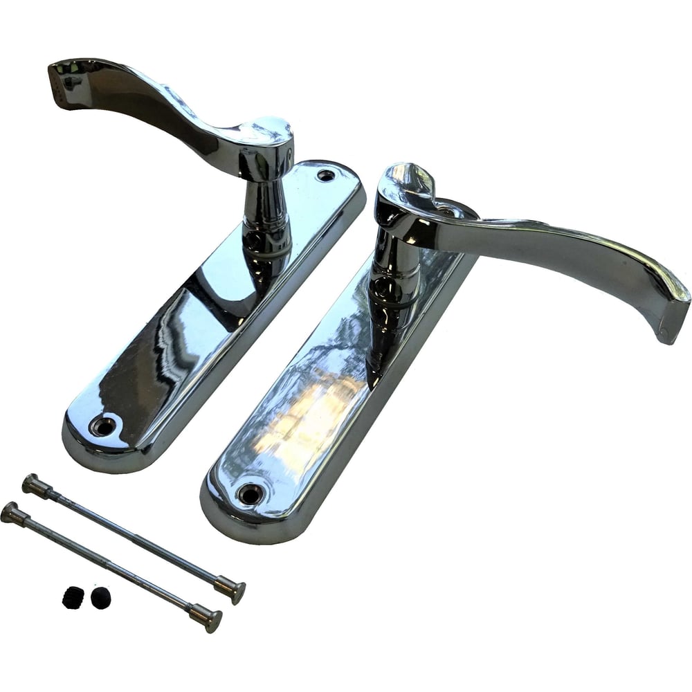 Изображение товара Дверные ручки на планке Левша 1130М FioreBronzo, латунь, хром (2 комплекта) У4-8743.Х