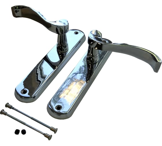 Изображение товара Дверные ручки на планке Левша 1130М FioreBronzo, латунь, хром (2 комплекта) У4-8743.Х