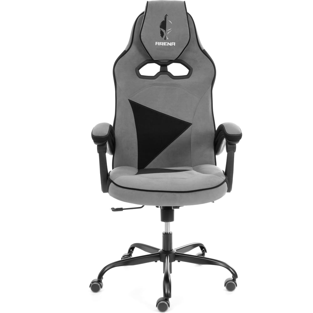 Изображение товара Кресло TetChair Arena metalBL велюр серый черный регулируемые подлокотники