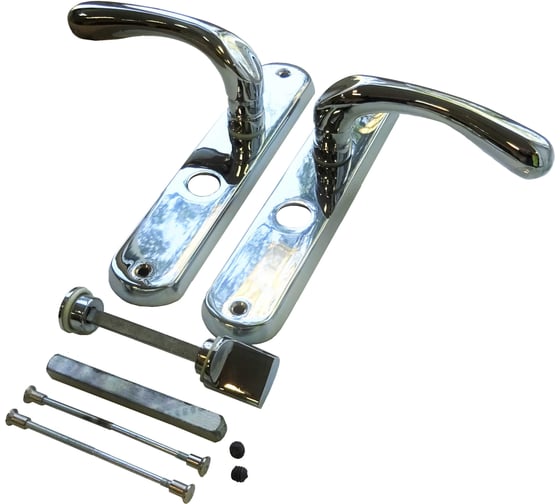 Изображение товара Дверные ручки на планке Левша 1160А под фиксатор FioreBronzo, латунь, хром (2 комплекта) У4-8726.Х