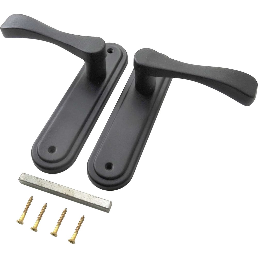 Изображение товара Дверные ручки на планке Левша Доганлар, черный (2 комплекта) У4-890.Ч