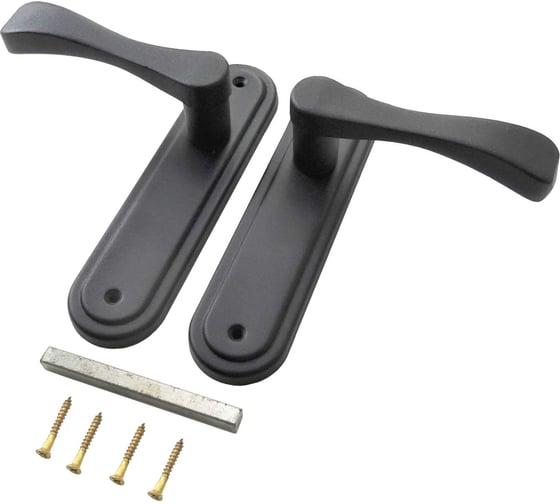 Изображение товара Дверные ручки на планке Левша Доганлар, черный (2 комплекта) У4-890.Ч