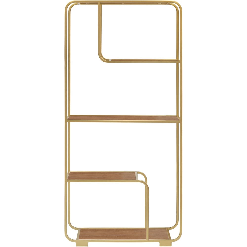 Изображение товара Стеллаж GreenWeen SIENA золотой каркас ЛДСП Робиния 800х300х1730 мм