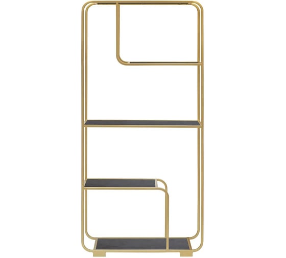 Изображение товара Стеллаж GreenWeen SIENA, золотой каркас, полки керамика Antracite, 800х300х1730, GW-ST-SIENA-G-KA