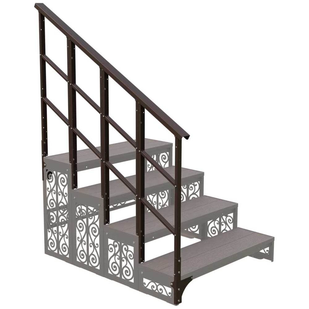 Изображение товара Перила АрсеналЪ модуль 4 ступени с перемычками AR18G8248H9-07 для безопасных лестниц и балконов