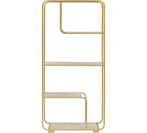 Изображение товара Стеллаж GreenWeen SIENA, золотой каркас, полки керамика Ivory, 800х300х1730, GW-ST-SIENA-G-KI