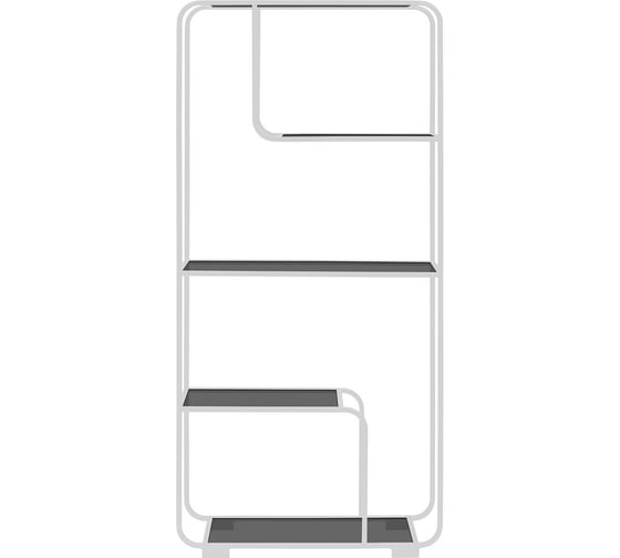 Изображение товара Стеллаж GreenWeen SIENA, белый каркас, полки тонированное стекло, 800х300х1730, GW-ST-SIENA-W-G